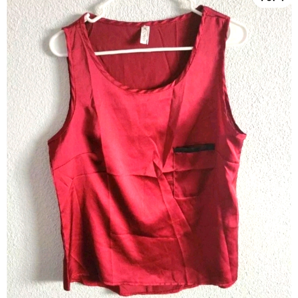 Women's maroon top makiy Sz L